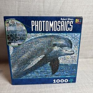 "DOLPHIN"  1000 Piece Photomosaics Jigsaw Puzzle w/Poster by Robert Silvers